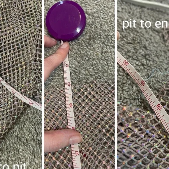 Gold multicolor chainmail mesh long sleeve dress - Picture 9 of 9